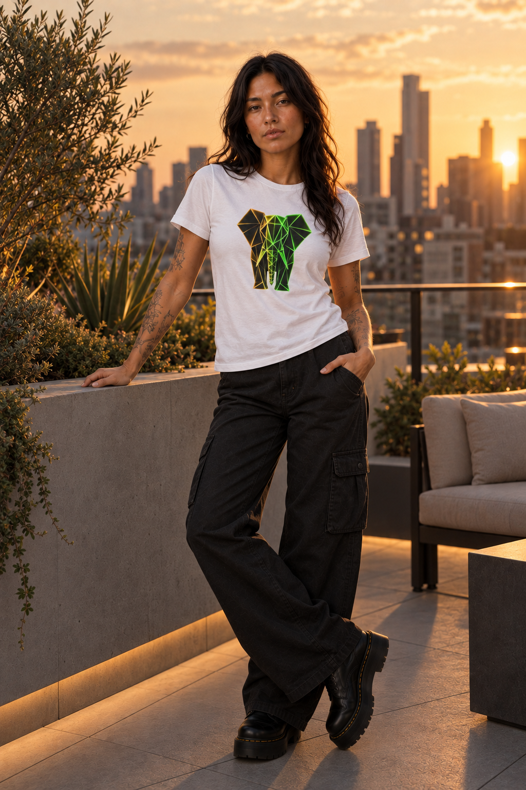 Origami Elephant T-Shirt. Wisdom Instinct Tee