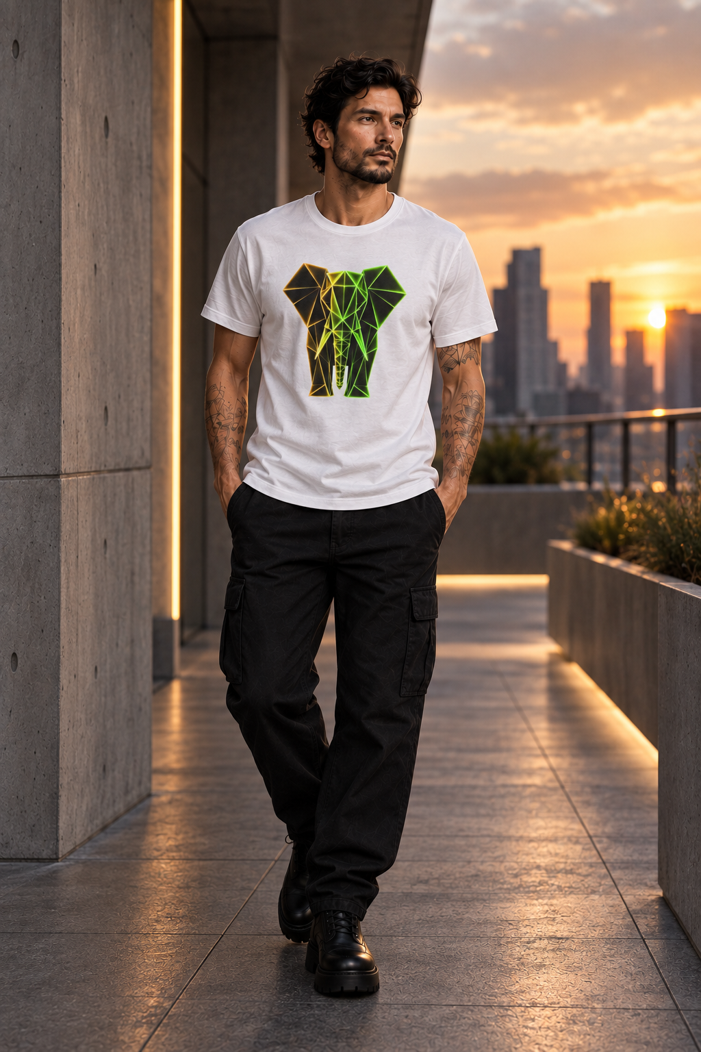 Origami Elephant T-Shirt. Wisdom Instinct Tee