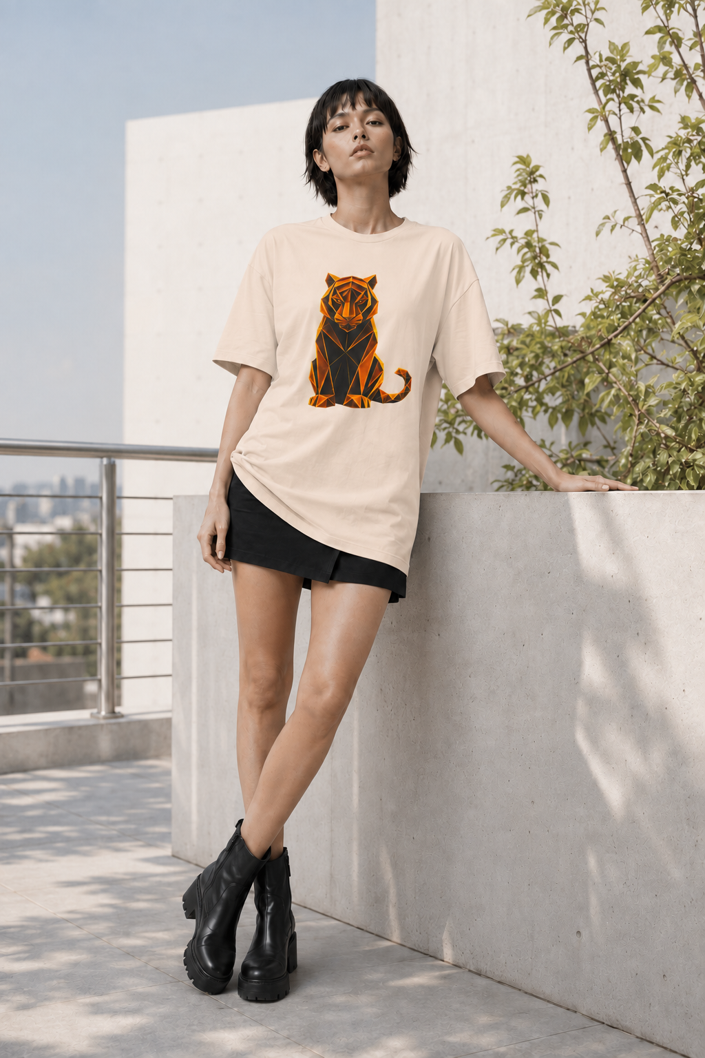 Origamy Tiger T-Shirt. Inner Power Instinct Tee