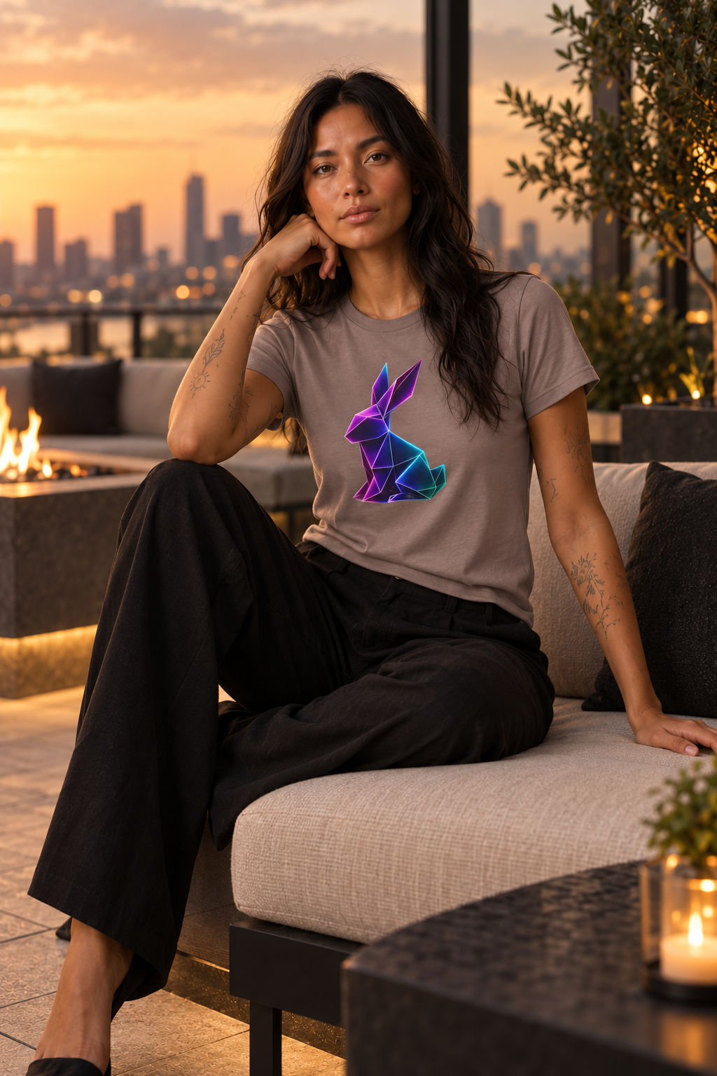 Origami rabbit T-shirt. Initiative Instinct Tee