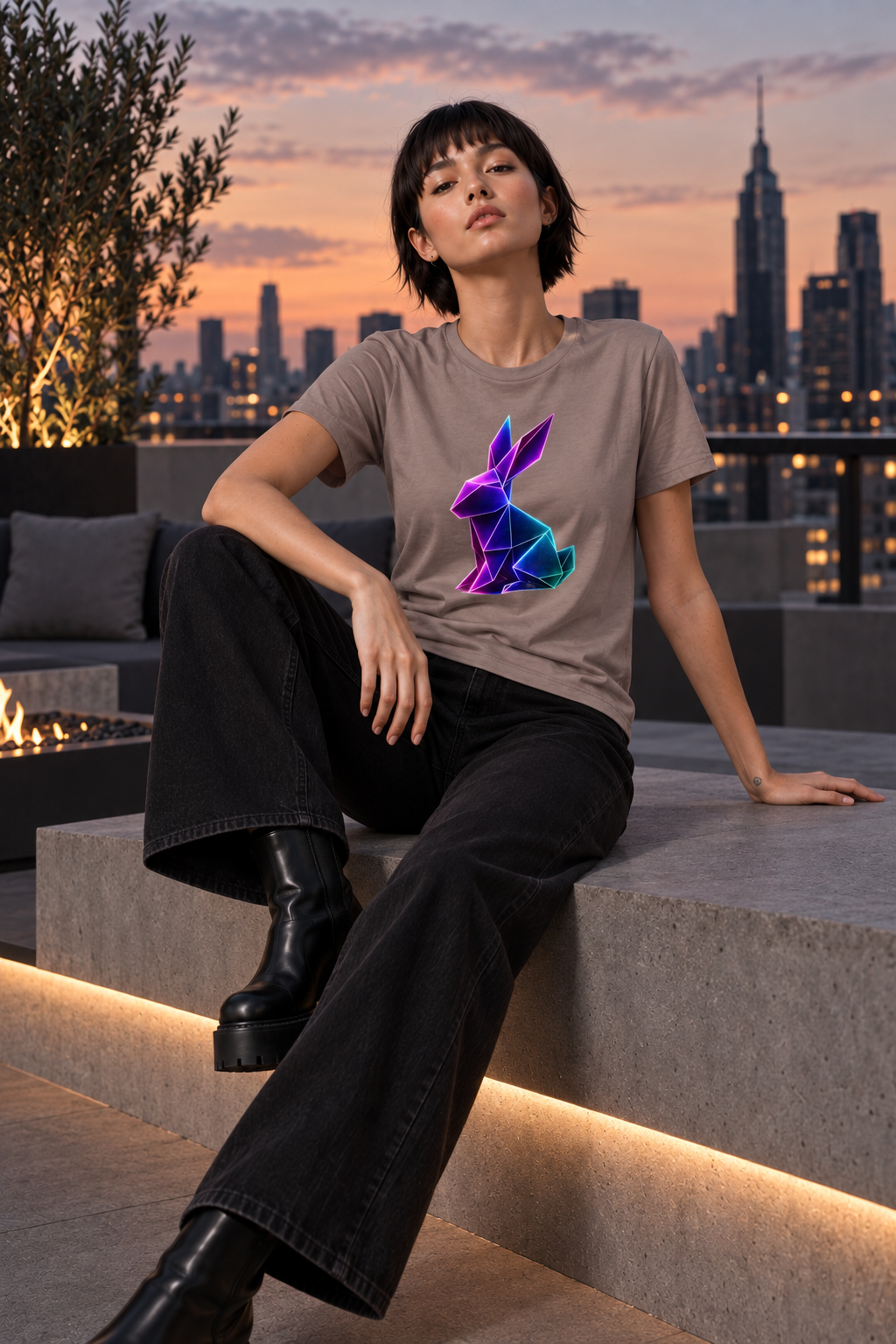 Origami rabbit T-shirt. Initiative Instinct Tee