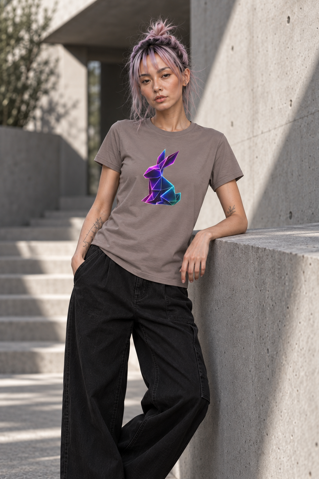 Origami rabbit T-shirt. Initiative Instinct Tee