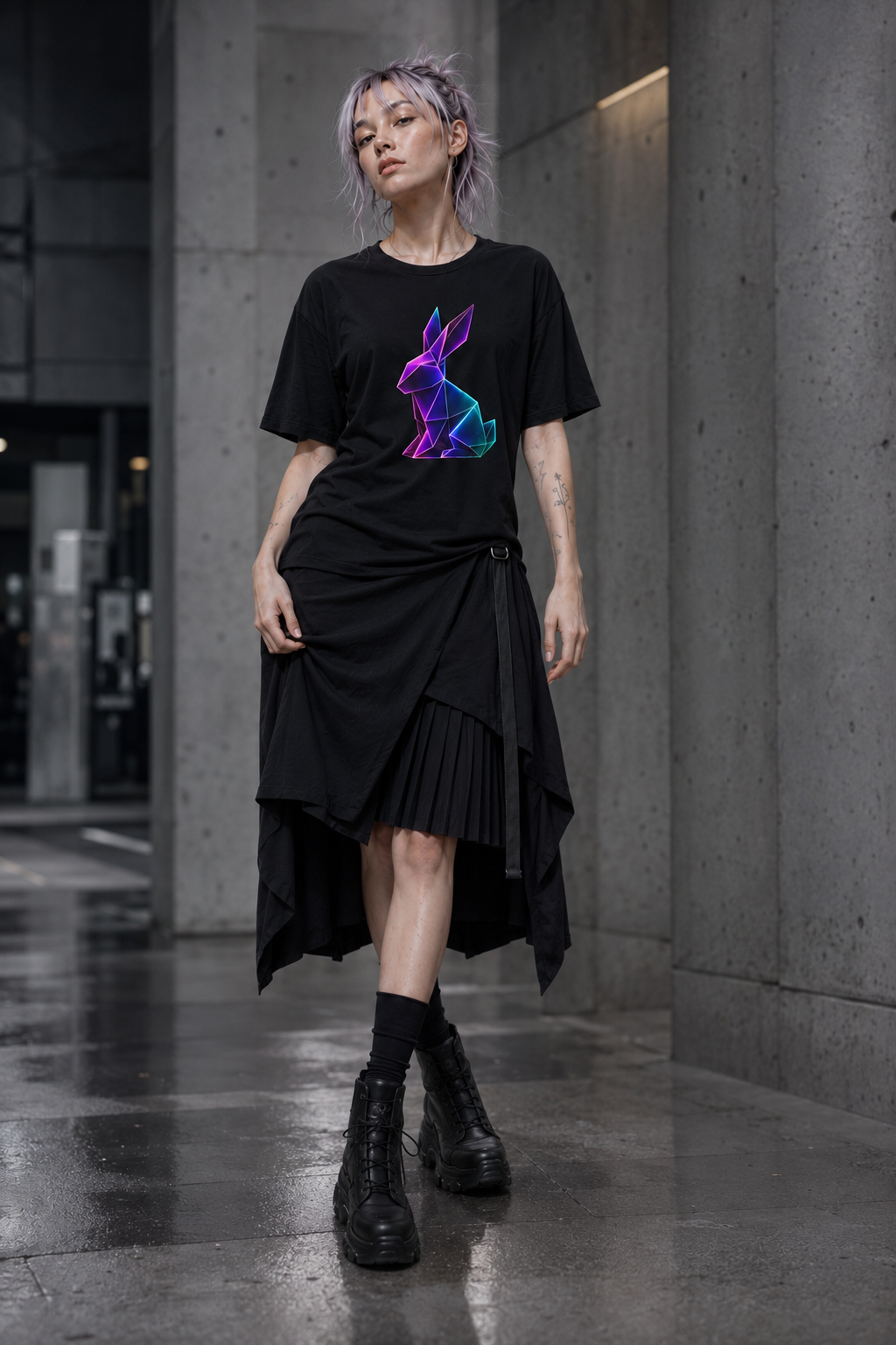 Origami rabbit T-shirt. Initiative Instinct Tee