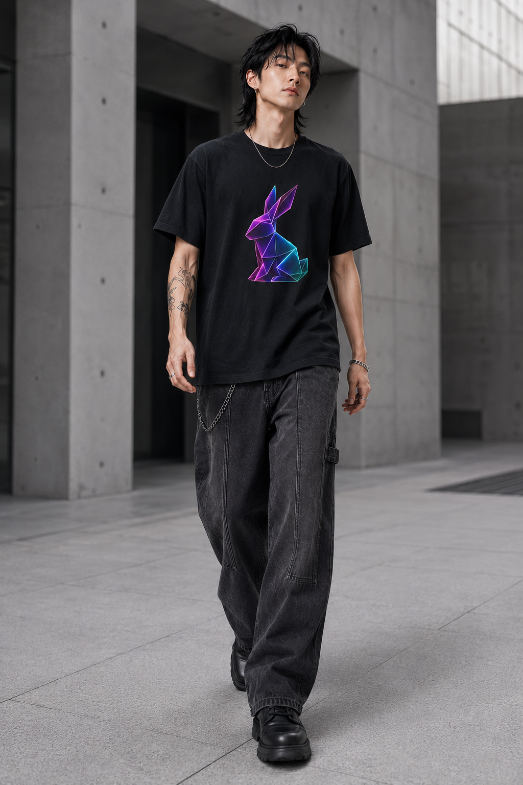 Origami rabbit T-shirt. Initiative Instinct Tee