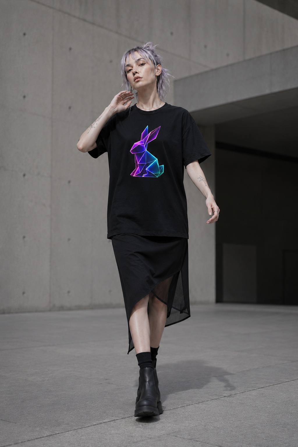 Origami rabbit T-shirt. Initiative Instinct Tee