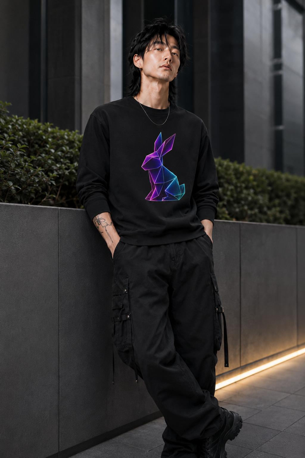 Origami Rabbit Sweatshirt. Initiative Instinct Sweatshirt