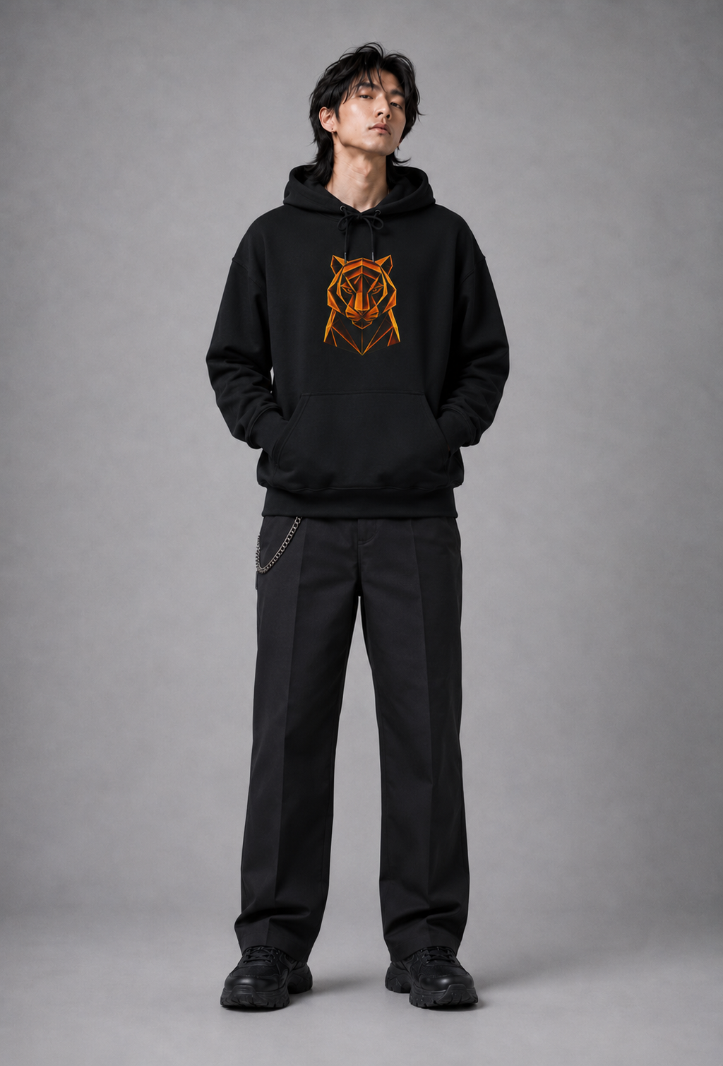 Origami Tiger Hoodie. Inner Power Instinct Sweatshirt