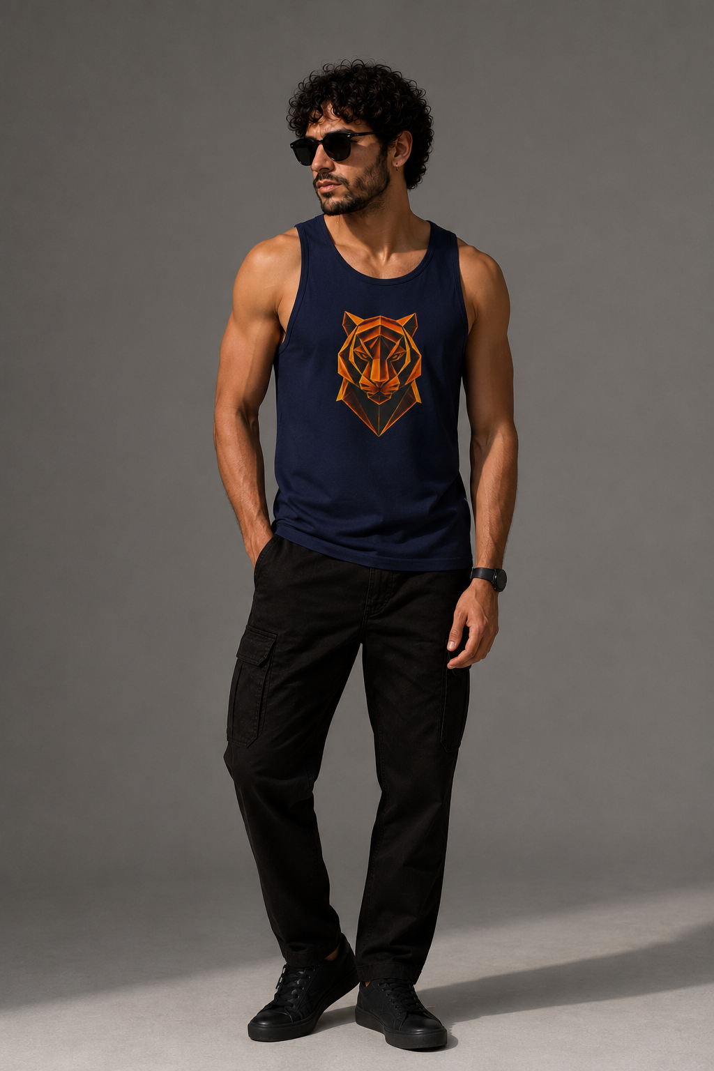 Origami Tiger Head Tank Top. Inner Power Instinct Tank Top