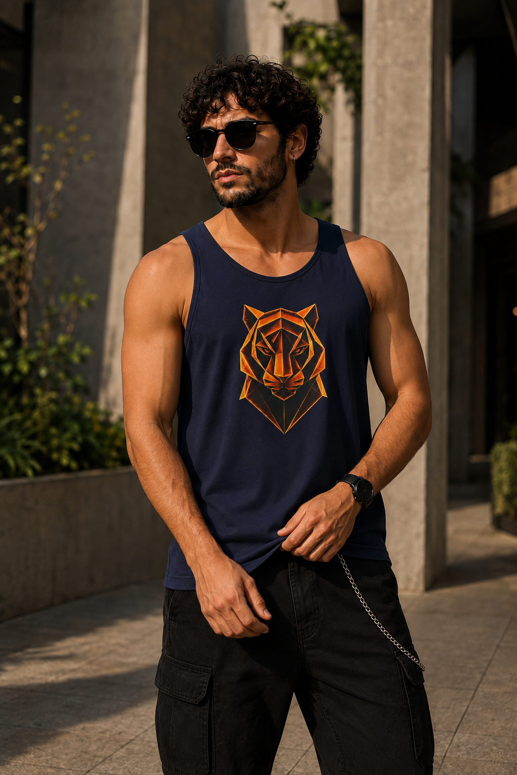 Origami Tiger Head Tank Top. Inner Power Instinct Tank Top