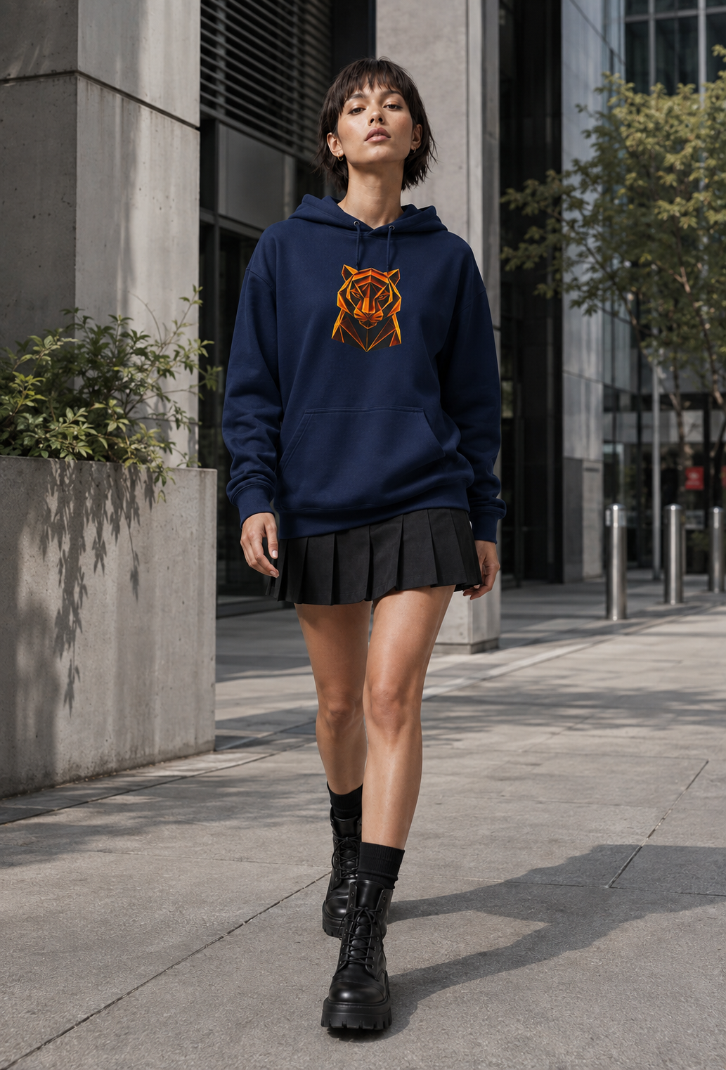 Origami Tiger Hoodie. Inner Power Instinct Sweatshirt