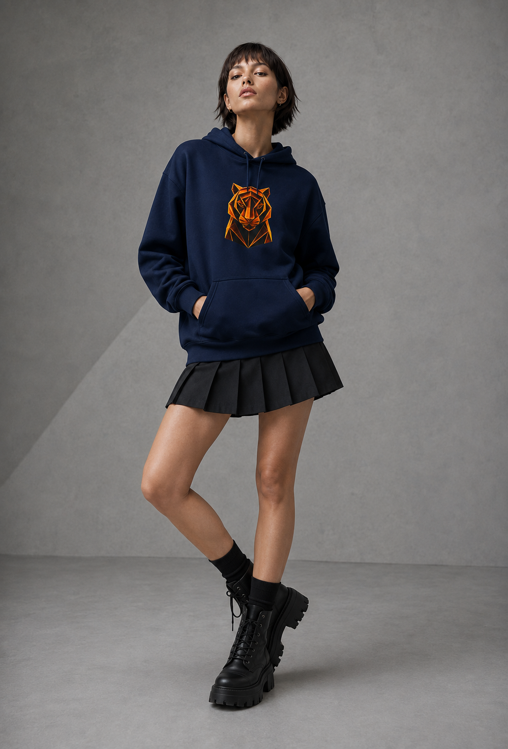 Origami Tiger Hoodie. Inner Power Instinct Sweatshirt