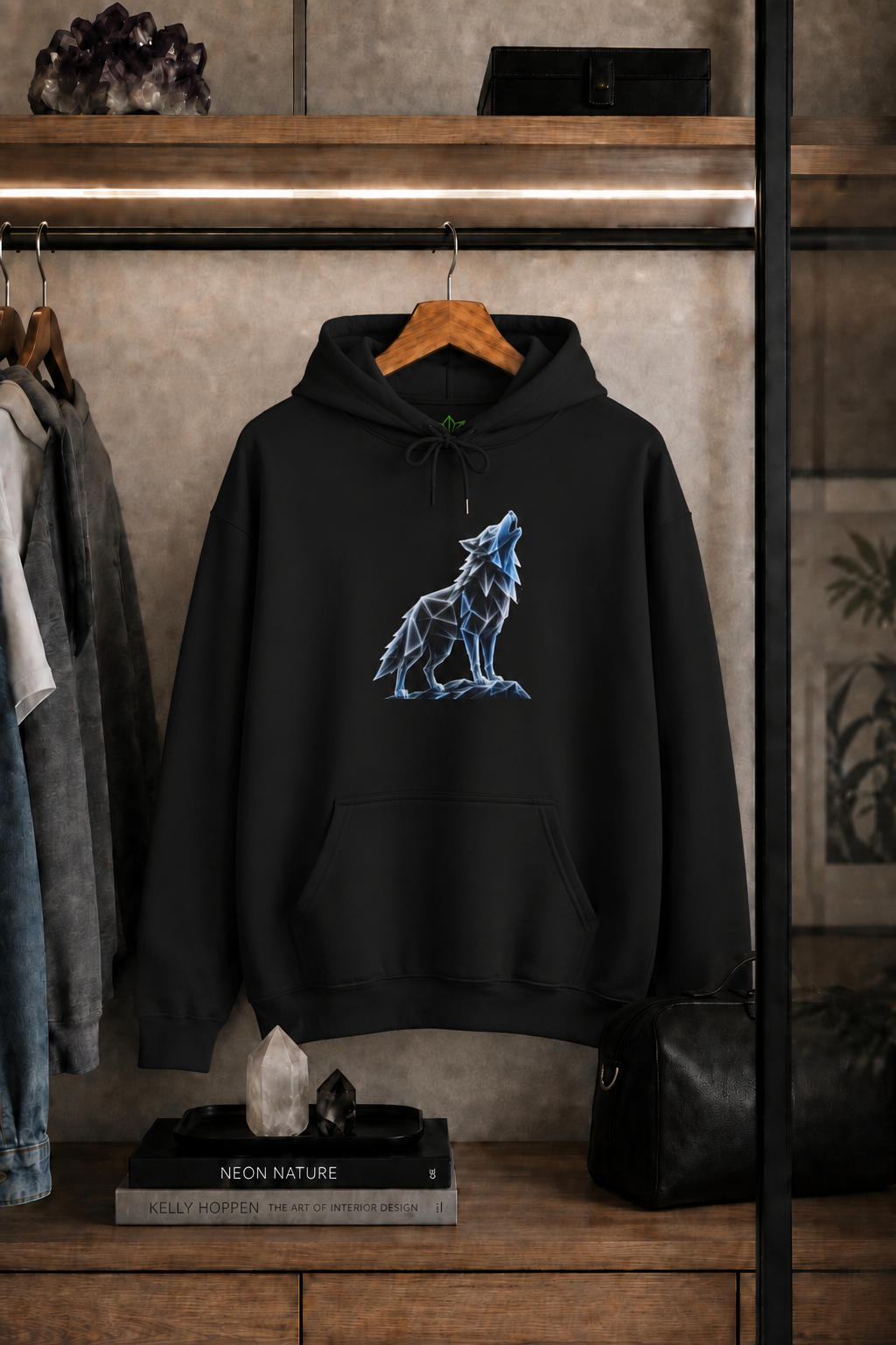 Origami Wolf Hoodie. Belonging Instinct Sweatshirt
