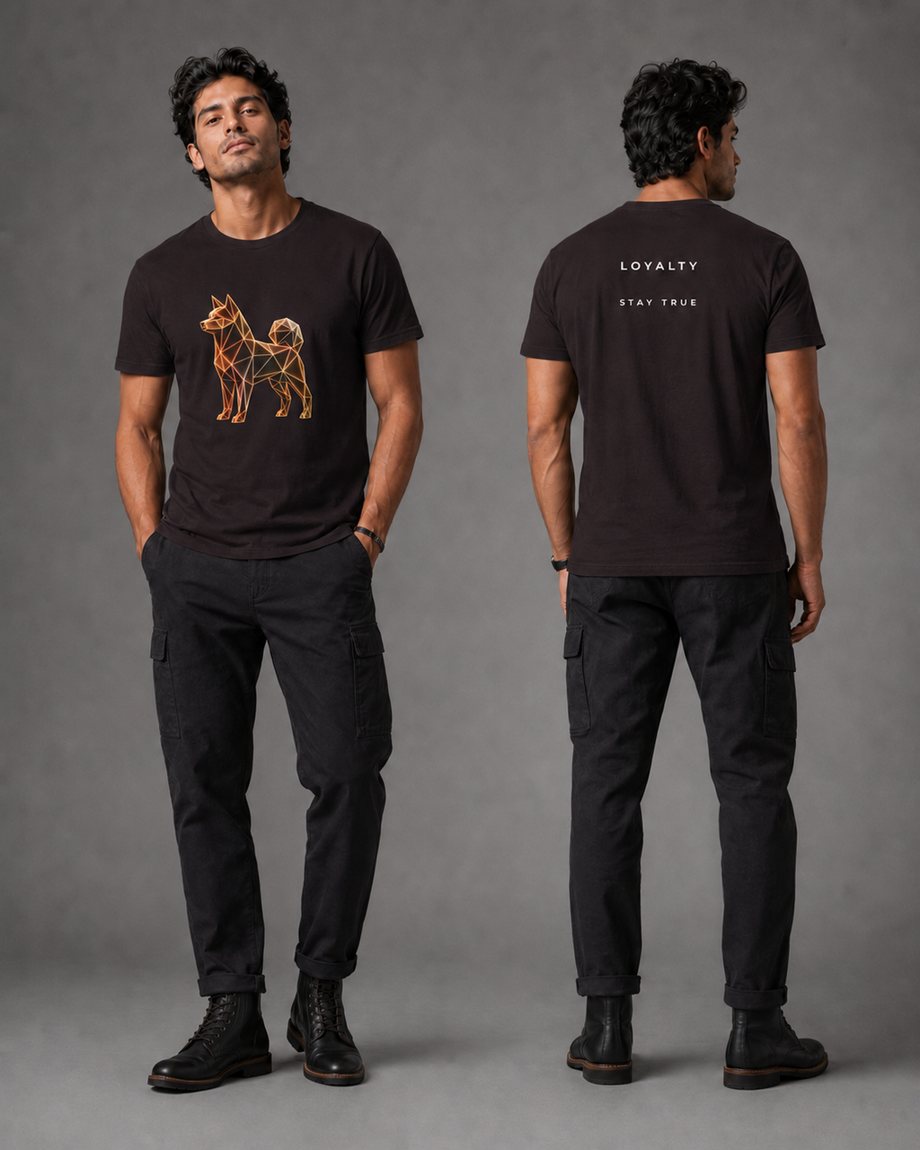 Origami Dog T-Shirt. Loyalty Instinct Tee
