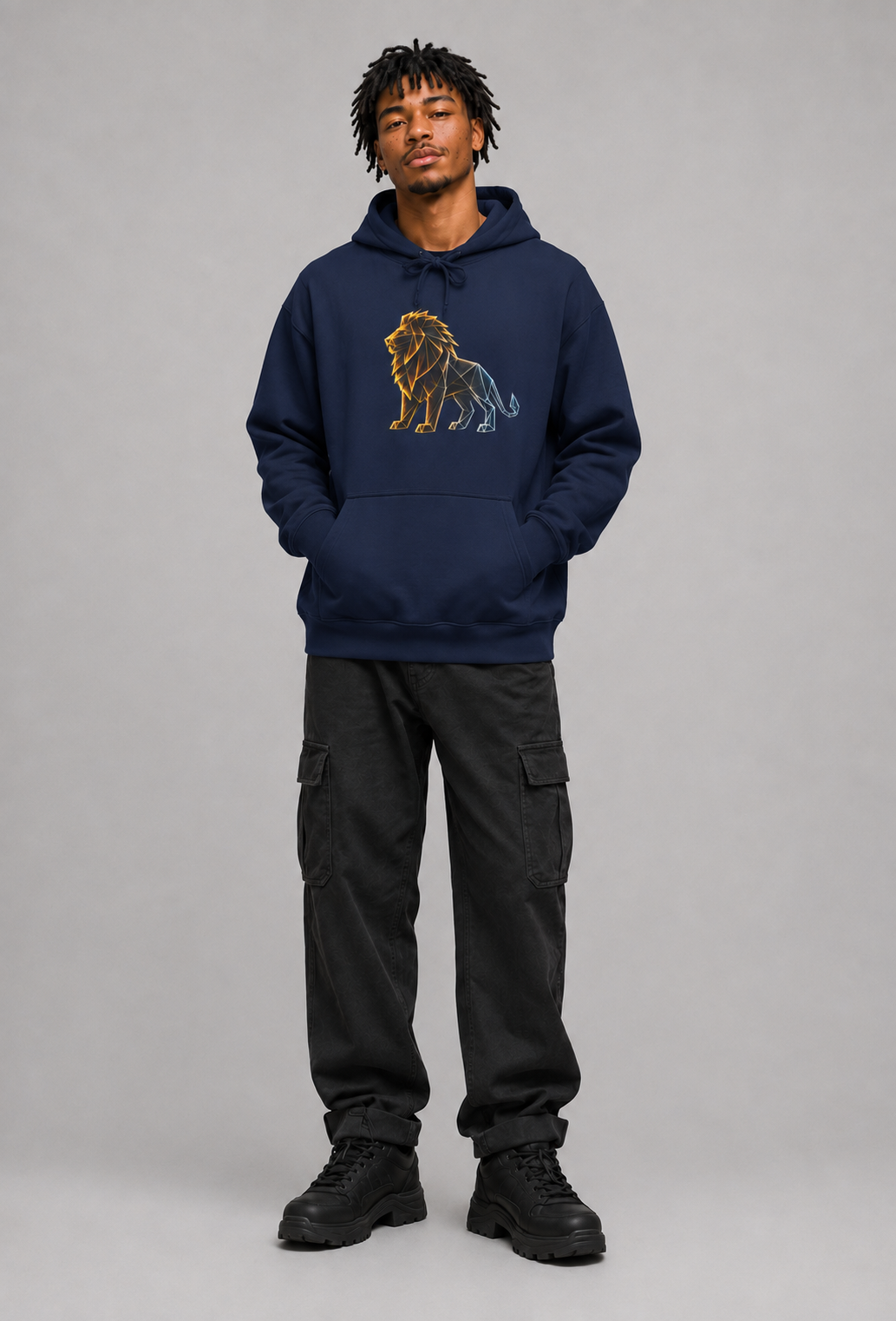 Origami Lion Hoodie. Presence Instinct Sweatshirt