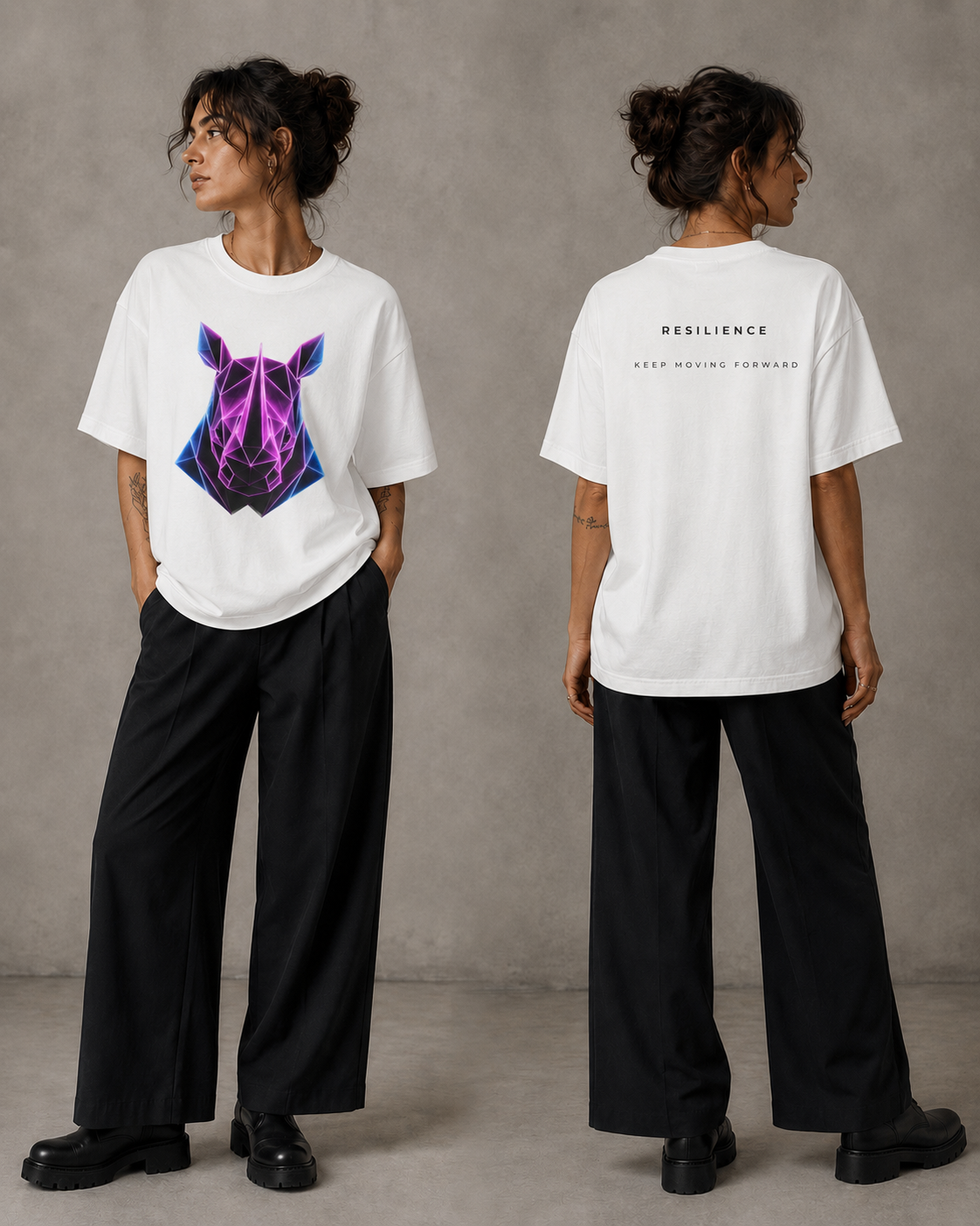 Origami Rhino T-Shirt | Resilience Instinct Tee