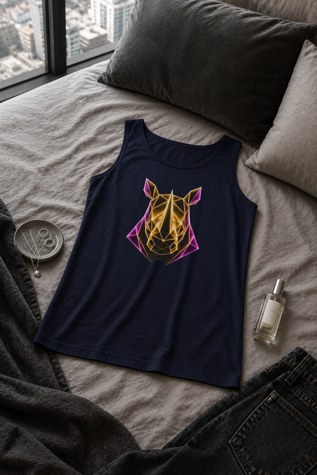 Origami Rhino Tank Top. Resilience Instinct Tank Top.