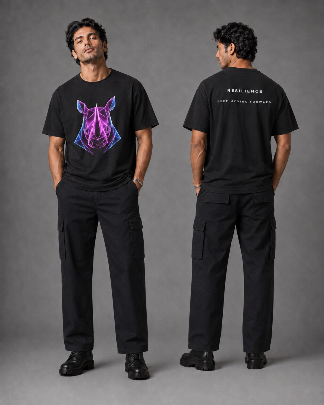 Origami Rhino T-Shirt | Resilience Instinct Tee