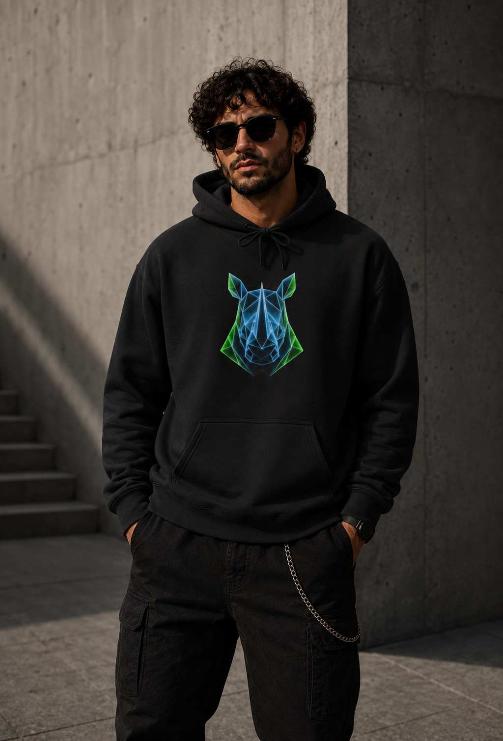 Origami Rhino Hoodie | Resilience Instinct Sweatshirt