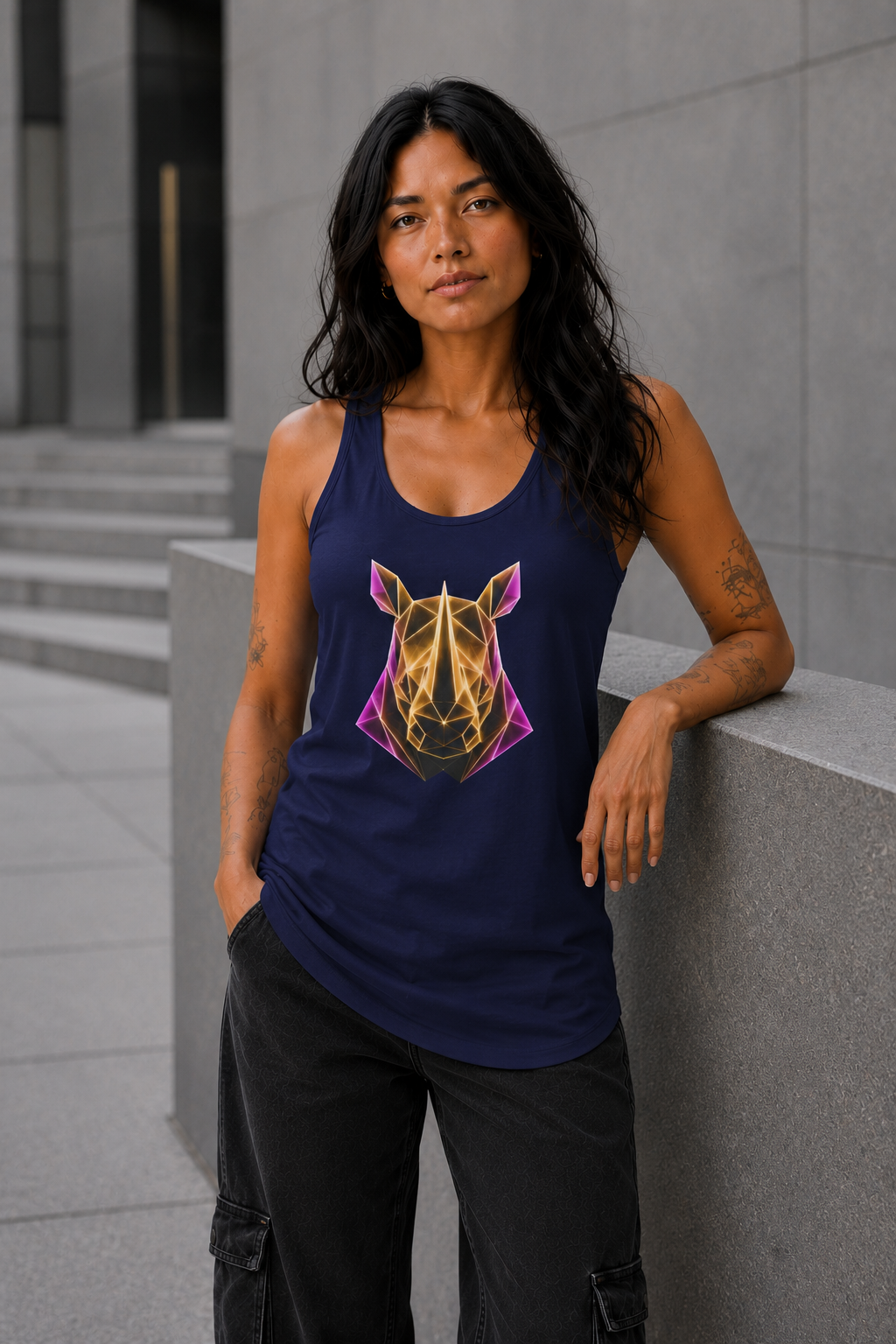 Origami Rhino Tank Top. Resilience Instinct Tank Top.