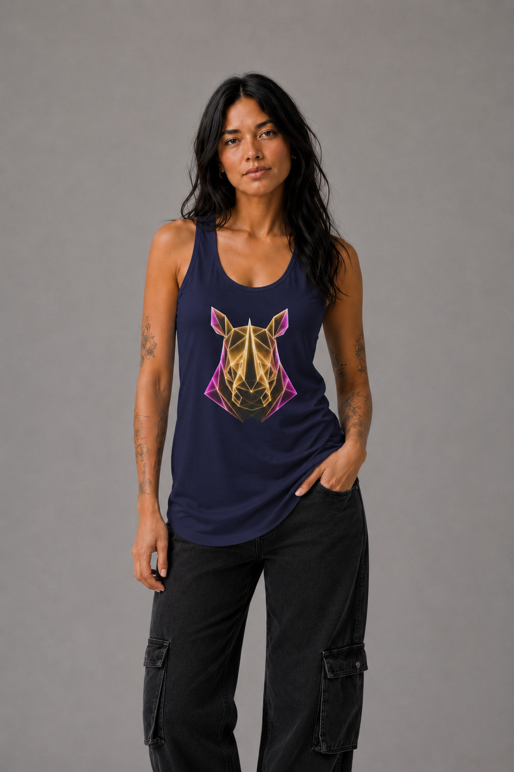 Origami Rhino Tank Top. Resilience Instinct Tank Top.