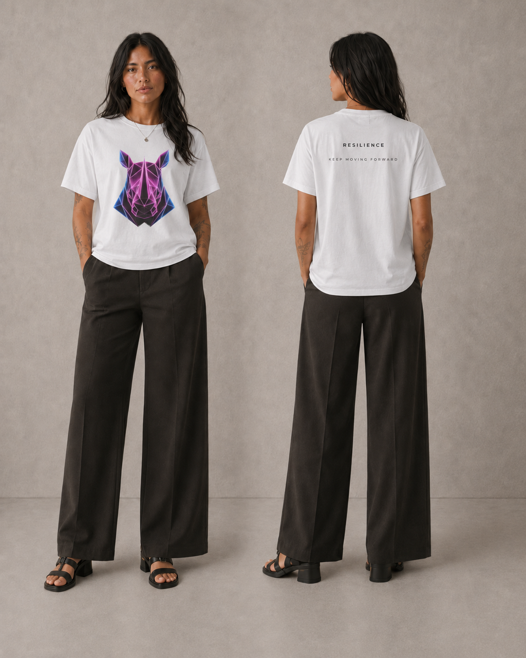 Origami Rhino T-Shirt | Resilience Instinct Tee