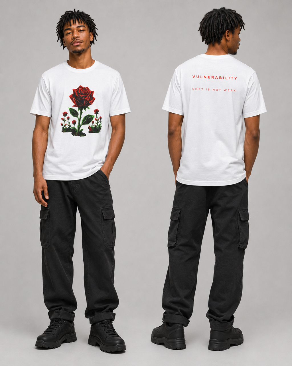 Origami Rose T-Shirt. Vulnerability Instinct Tee
