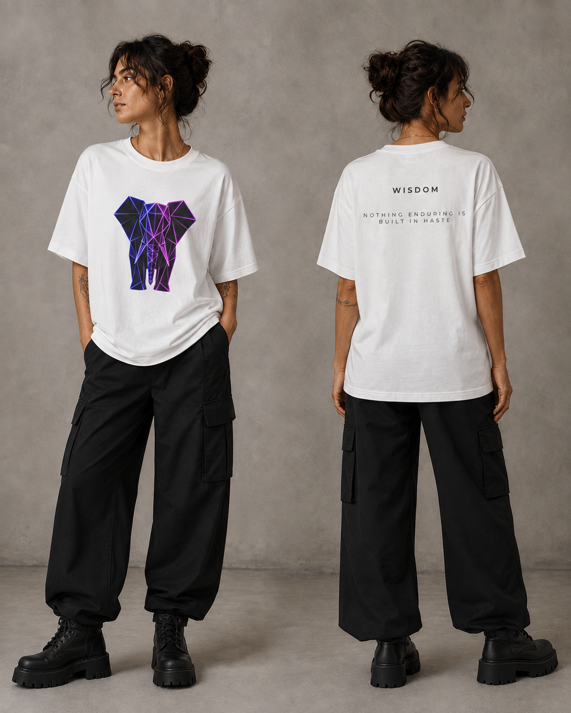 Origamy Elephant T-Shirt | Wisdom Instinct Tee