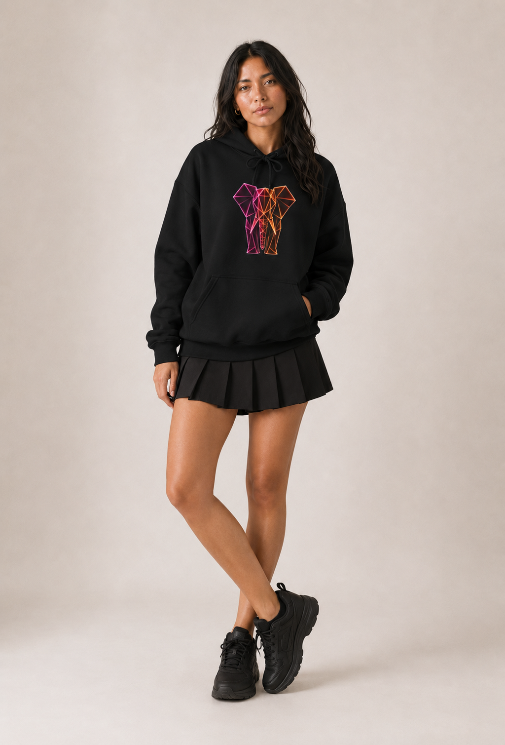 Origami Elephant Hoodie. Wisdom Instinct Sweatshirt