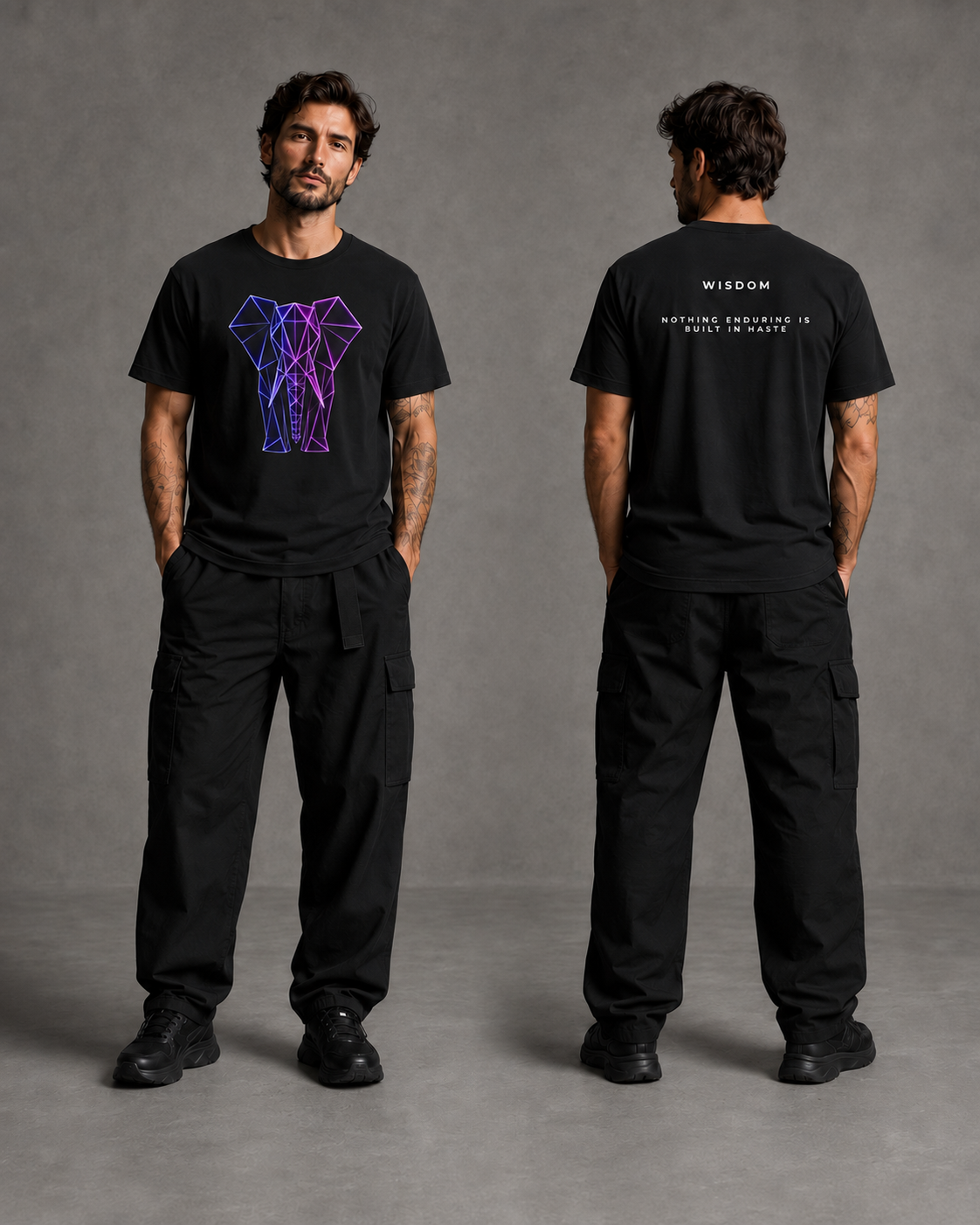 Origamy Elephant T-Shirt | Wisdom Instinct Tee