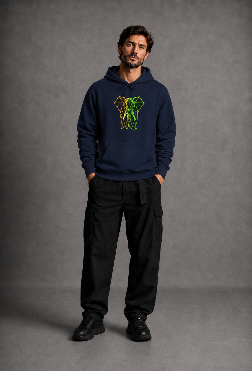 Origami Elephant Hoodie. Wisdom Instinct Sweatshirt