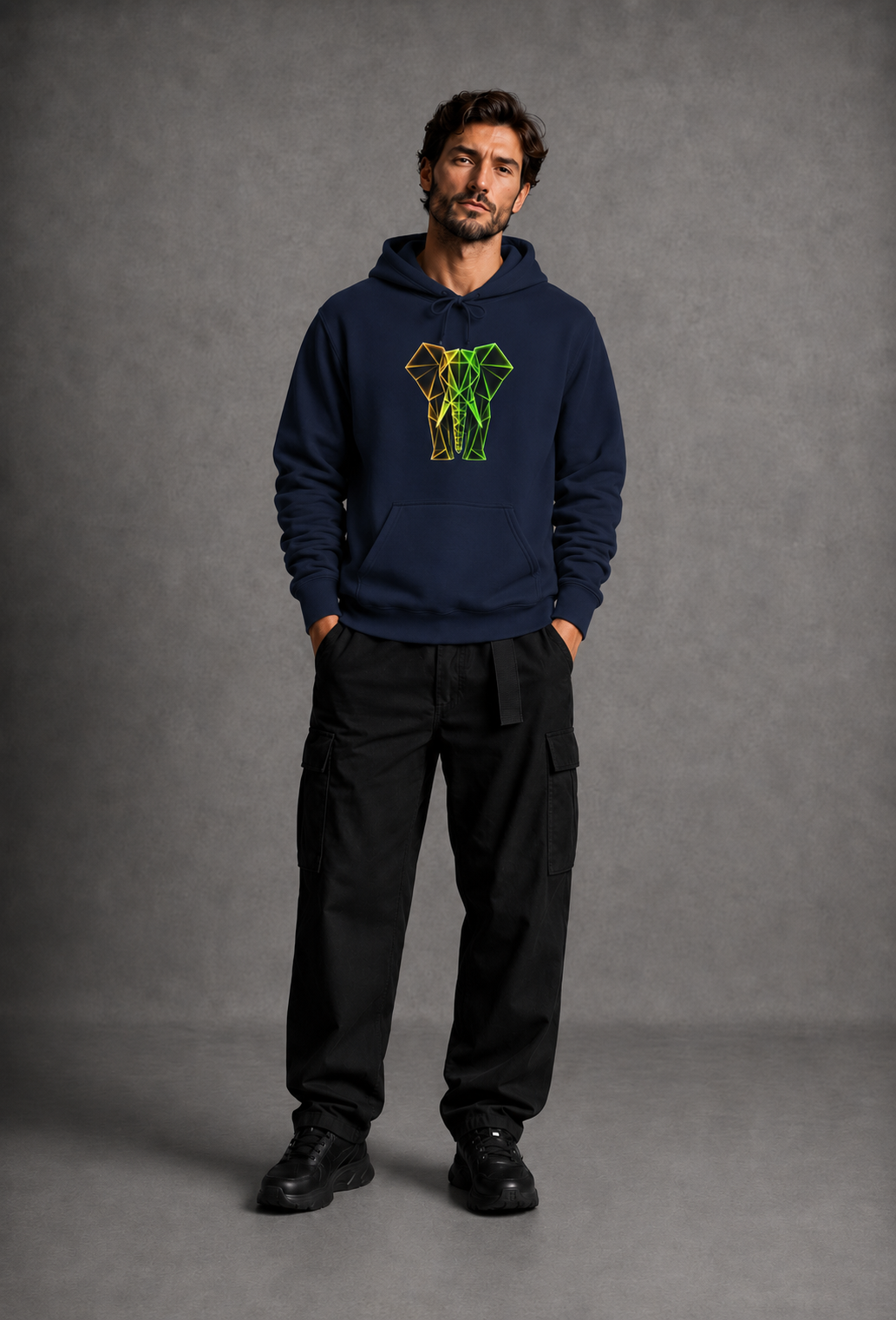 Origami Elephant Hoodie. Wisdom Instinct Sweatshirt