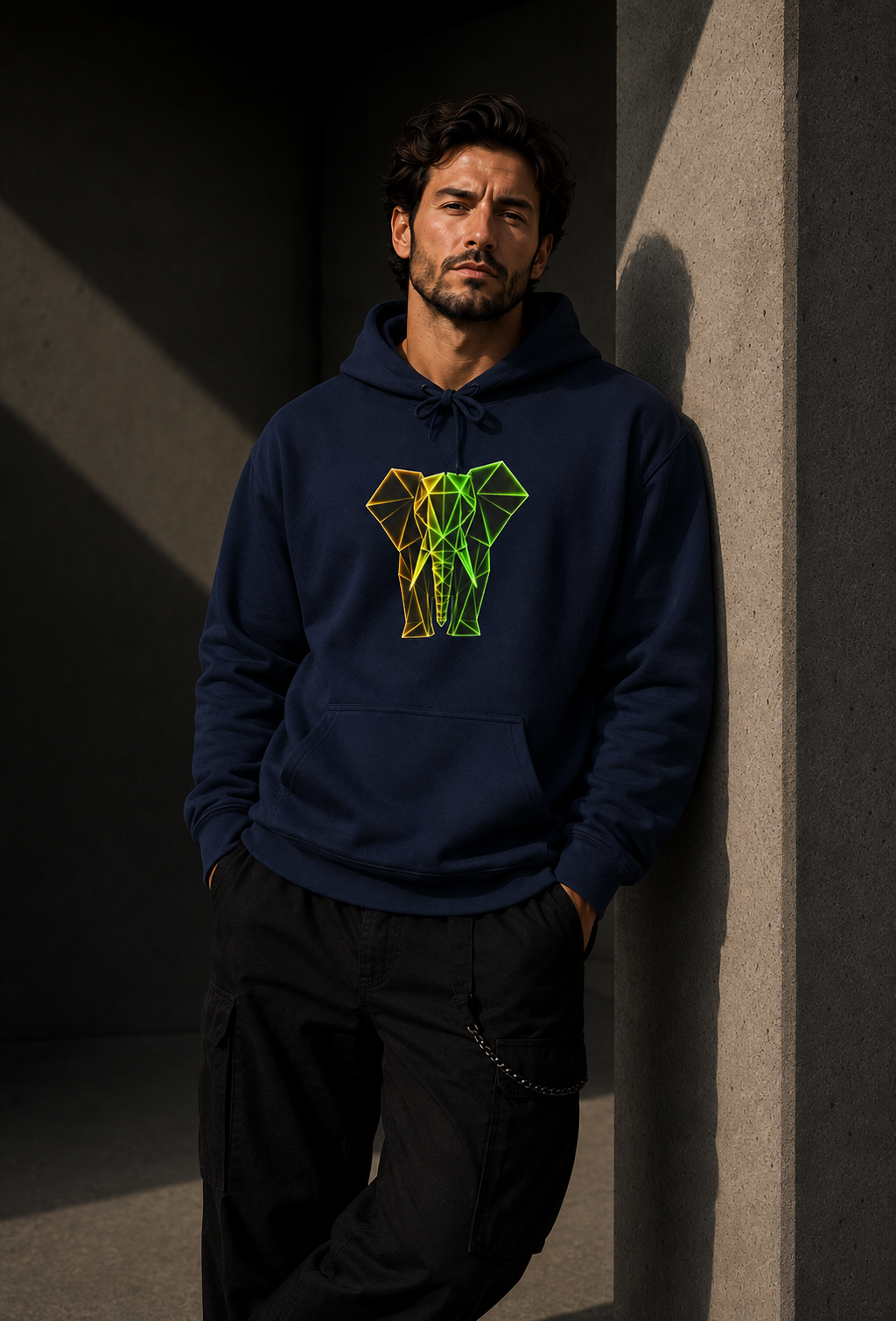 Origami Elephant Hoodie. Wisdom Instinct Sweatshirt